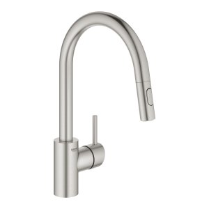 Plautuvės maišytuvas GROHE Concetto su ištraukiama žarna, nerūdijančio plieno spalvos 