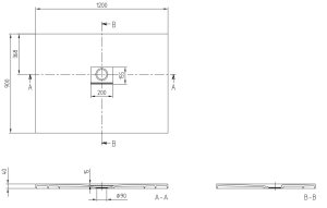 Padėklas dušo Squaro Infinity 1400x750 stone white