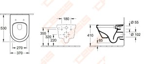 Pakabinamas unitazas VILLEROY&BOCH Architectura „Direct Flush” sistema