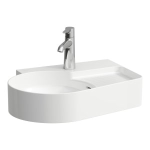 Praustuvas Laufen VAL 530x400x115 mm, su įgilinta lentynėle, be perlajos, su 1 anga maišytuvui viduryje