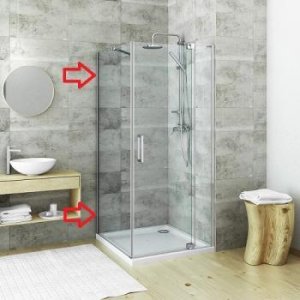 Šoninė dušo sienelė Roth Elegant GBN/900, blizgiu profiliu, skaidriu stiklu, montuojama su dušo durimis GDO1N