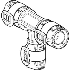Trišakis redukcinis PPSU d32mm, d1=25mm, d2=32mm, Geberit Flowfit