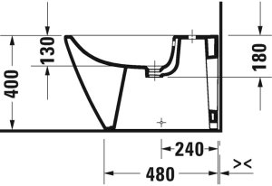 Pastatoma bidė Duravit D-Neo 370x650 mm