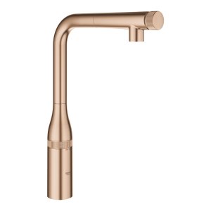 Plautuvės maišytuvas GROHE Essence SmartControl L formos su ištraukiama žarna, matinio rausvo aukso spalvos (Brushed Warm Sunset)