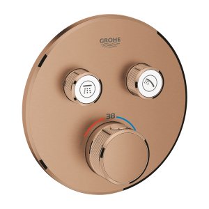 Dekoratyvinė dalis potinkinio dušo maišytuvo GROHE Grotherm SmartControl 2 funkcijų matinė vario spalvos