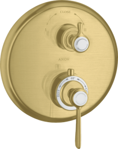Dekoratyvinė dalis AXOR Montreux termostatiniam potinkiniams maišytuvui, 2 funkcijų, šlifuoto žalvario spalvos (Brushed Brass)