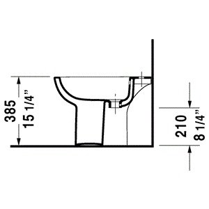 Pastatoma bidė Duravit D-Code 350x540 mm