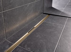 Dušo latako grotelės Geberit CleanLine80, 130 cm, šampaninė spalva