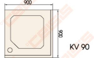 Dušo padėklas PAA CLASSIC 90x90 su panele ir kojelėmis, baltas