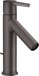 Praustuvo maišytuvas AXOR Starck 100 CoolStart su svirtiniu (pop-up) dugno vožtuvu, šlifuoto juodo chromo spalvos (Brushed Black Chrome)