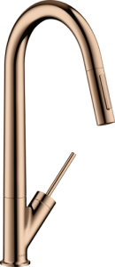 Plautuvės maišytuvas AXOR Starck 270 su ištraukiama galvute, poliruoto raudono aukso spalvos (Polished Red Gold)