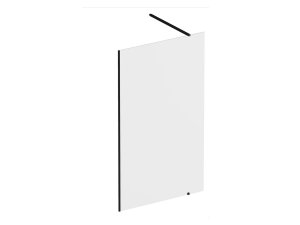 Stacionari dušo sienelė Ravak Walk in Wall 100 cm, juodu profiliu, skaidriu stiklu, su laikikliu komplekte