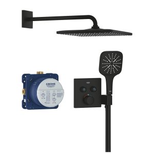 komplektas dušo SmartControl Mono Cube 310 kvadrtinė 1 srovės juoda matinė spalva