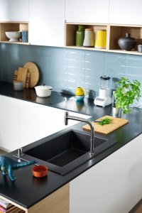 Granito SilicaTec plautuvė Hansgrohe S510-F660, montuojama ant stalviršio, 660 mm, akmens pilka