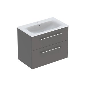 Spintelė Selnova Square su praustuvu 80 cm. Lavos spalvos