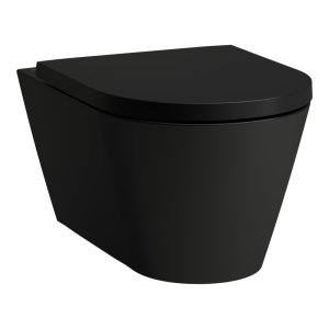 Pakabinamas unitazas Laufen KARTELL, Rimless, tylus sūkurinis nuplovimas 'Silent flush', spalva - juoda matinė