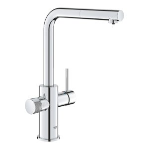 Plautuvės maišytuvas GROHE Blue Pure Minta L formos su ištraukiama žarna ir filtravimo funkcija, chromo spalvos
