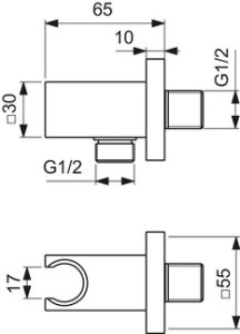 Laikiklis rankinei dušo galvai Ideal Standard, su vandens pajungimu 1/2", spalva Magnetic Grey