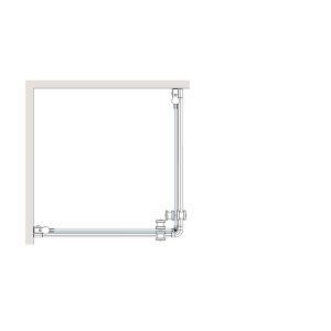 Dušo kabina Brasta Glass VIKTORIJA 980-990x980-990x2000 skaidrus stiklas, aukso sp. profilis