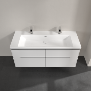 Apatinė spintelė VILLEROY&BOCH Subway 3.0 1272x576x478 balta blizgi (briliant white), blizgios aliuminio rankenėlės
