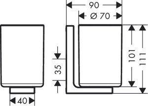 Dantų šepetėlių laikiklis AXOR Universal Rectangular, šlifuoto aukso spalva (Brushed Gold Optic)