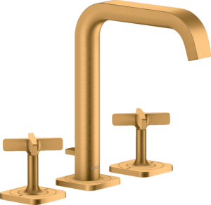 Praustuvo maišytuvas AXOR Citterio E 170, 3 dalių, su svirtiniu (pop-up) dugno vožtuvu, šlifuoto aukso spalvos (Brushed Gold Optic)