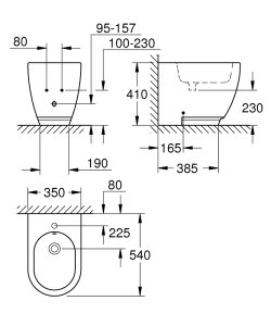 Pastatoma bidė GROHE Essence Ceramic su PureGuard danga     