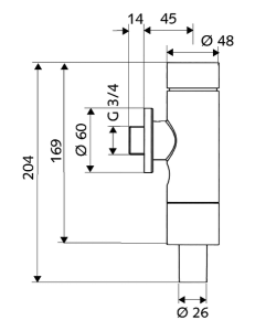 Išorinis WC vandens nuleidimo mechanizmas Schell SCHELLOMAT Basic, DN 20 3/4"