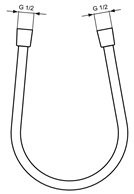 Dušo žarna Ideal Standard Idealflex, ilgis 1250mm, spalva - juoda matinė