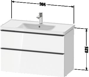 Praustuvas Duravit D-Neo 1005x480, su skyle maišytuvui