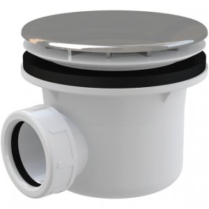 Dušo padėklo sifonas Alcadrain A49CR, su chromuotu ventiliu, 90 mm, 28 l/min