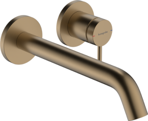 Praustuvo maišytuvas HANSGROHE Tecturis S 225 EcoSmart+, iš sienos, su neužsidarančiu dugno vožtuvu, spalva - šlifuotos bronzos (brushed bronze)