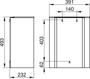 Šiukšliadėžė Plan 30l, tvirtinama prie sienos, aliuminio spalva