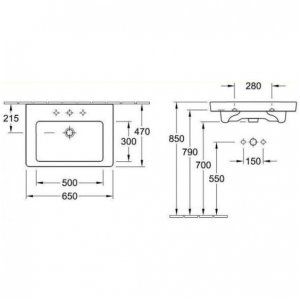 Baldinis praustuvas VILLEROY&BOCH Subway 2.0 650x470 mm