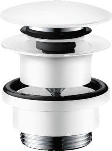Ventilis push - open 1.1/4", baltas matinis