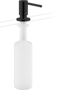 Įmontuojamas skysto muilo/indų ploviklio dozatorius AXOR Uno, 500 ml, matinis juodas