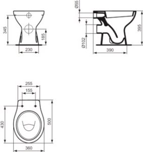 Plautuvė/išpiltuvė (viduaras) Ideal Standard Eurovit