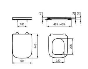 Dangtis WC Ideal Standard I.Life B, soft close, spalva pilka blizgi