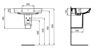 Puskojė praustuvui Ideal Standard Connect Air