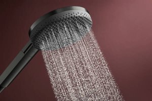 Rankinė dušo galva HANSGROHE Raindance Alive Select S 125, 3 srovių, spalva - šlifuoto juodo chromo (brushed black chrome)
