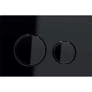 Vandens nuleidimo mygtukas Geberit Sigma50 Round, juodas stiklas/juodas chromas