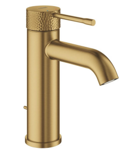 Praustuvo maišytuvas GROHE Essence Crated S dydis, su dugno vožtuvu, matinė aukso spalva (Brushed Crafted Cool Sunrise)