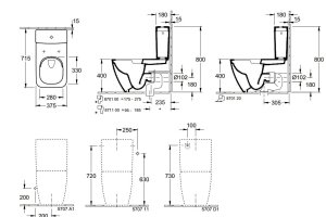 Unitazo puodas VILLEROY&BOCH Venticello pastatomas, „Direct Flush” sistema