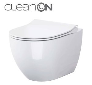 Komplektas WC pakabinamas Zen clean-on su plonu soft-close dangčiu