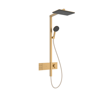 Termostatinė dušo sistema HANSGROHE Raindance Alive Q 210/340, 2 srovių, spalva - šlifuotos bronzos (brushed bronze)