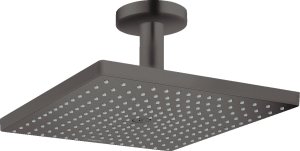 Dušo galva su laikikliu iš lubų HANSGROHE Raindance E 300, 1 srovės, spalva - šlifuoto juodo chromo (brushed black chrome)