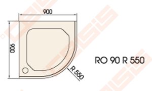 Dušo padėklas PAA CLASSIC 90x90 su panele ir kojelėmis, baltas (radius 550)