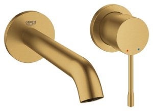 Praustuvo maišytuvas iš sienos GROHE Essence 183 mm ilgio, matinės aukso spalvos (Brushed Cool Sunrise)