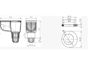Trapas lietaus surinkimui Dn110 pilkas