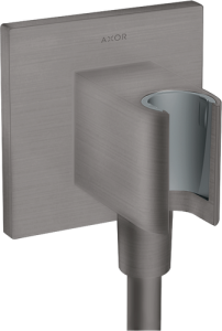 Dušo laikiklis su žarnos pajungimu AXOR ShowerSolutions, šlifuoto juodo chromo spalvos (Brushed Black Chrome)